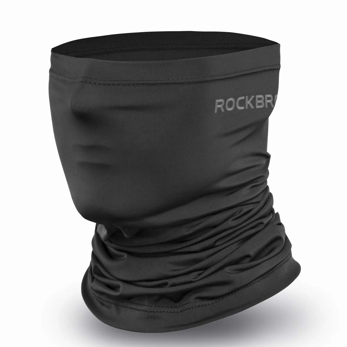 ROCKBROS Braga de cuello de verano multiusos para ciclismo, moto, UPF 50, protección UV400, pasamontañas, transpirable, negro, talla única, elástico, ultraligero, medio rostro, unisex