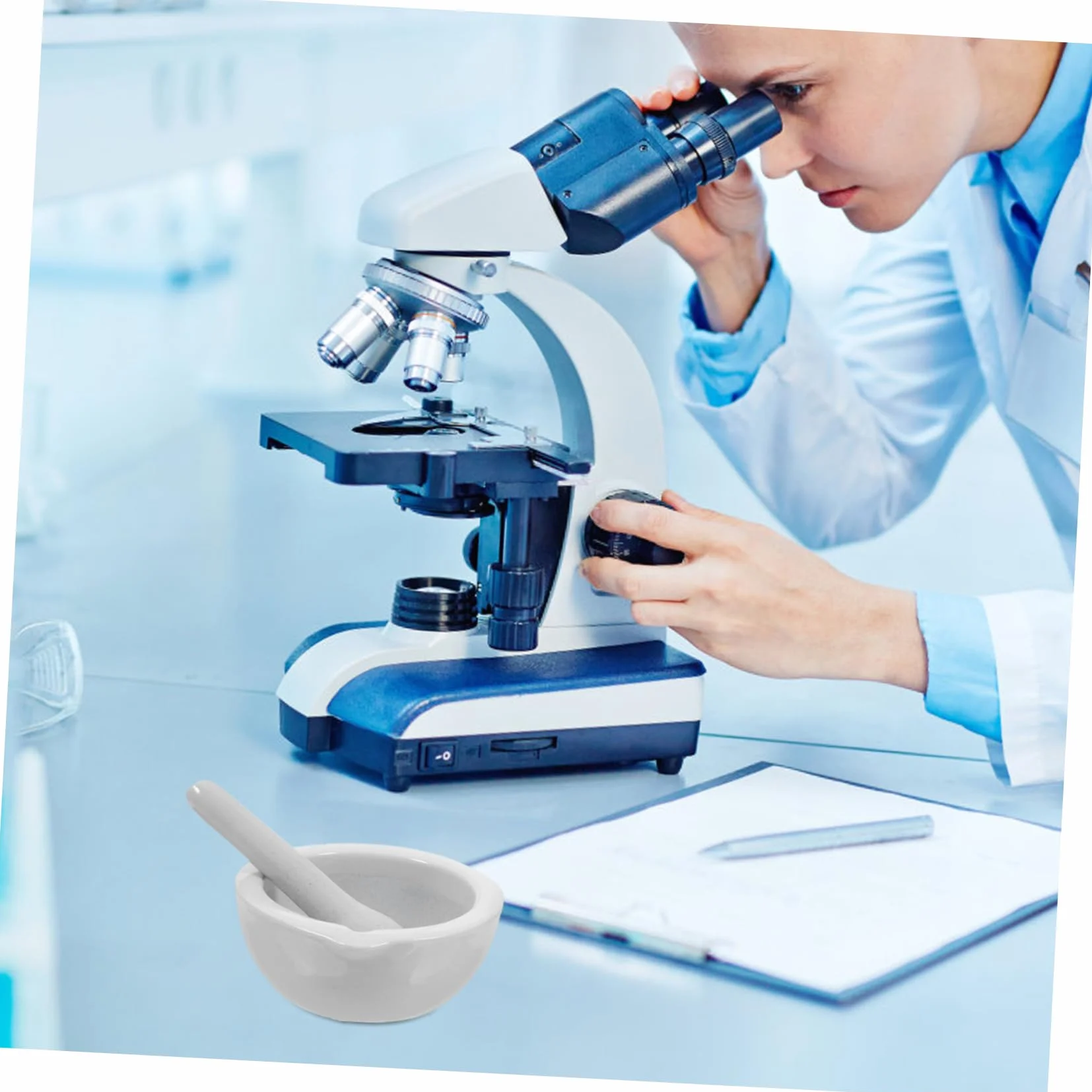 SOLUSTRE Mortero Cerámico de Laboratorio para Especias y Ajo, Olla para Triturar Condimentos
