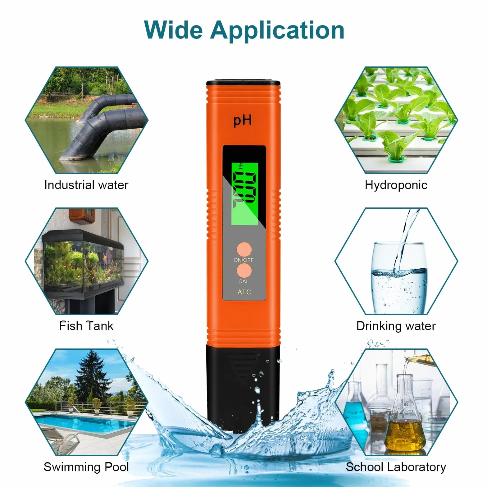Flintronic Probador de Calidad del Agua con Pantalla LCD Retroiluminada, Medidor de PH de Alta Precisión 0,01 PH