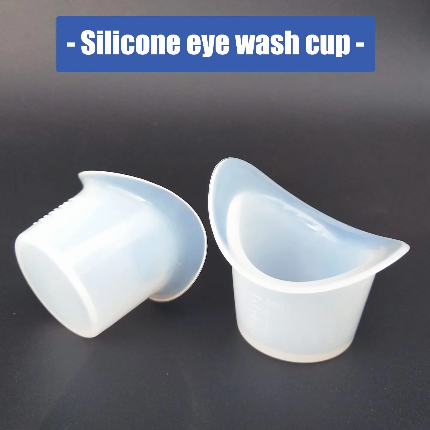 Copa Lavaojos de Silicona 8 ml Blanco Lechoso 4 Piezas con Graduaciones