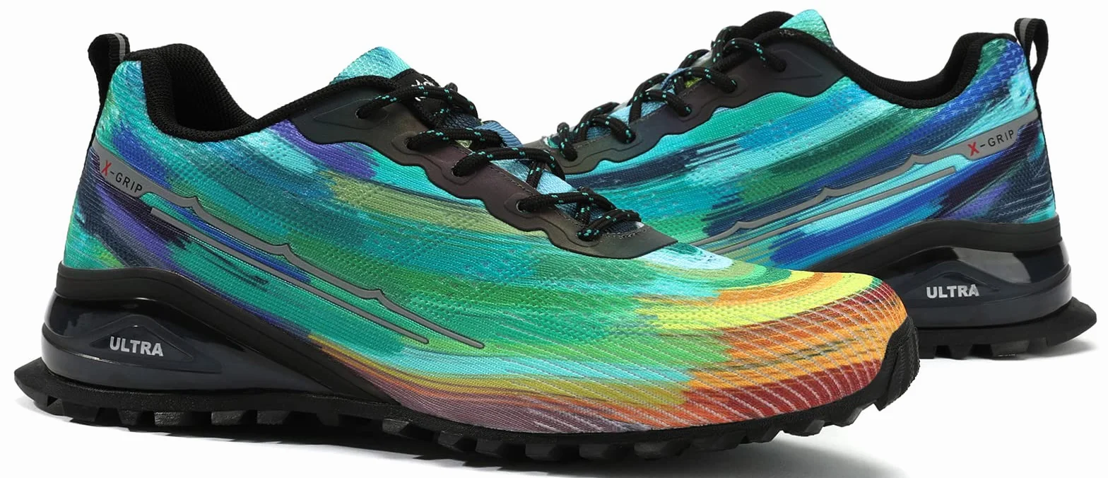Kricely Zapatillas de Trail Running Hombre Antideslizantes Transpirables Senderismo Trekking