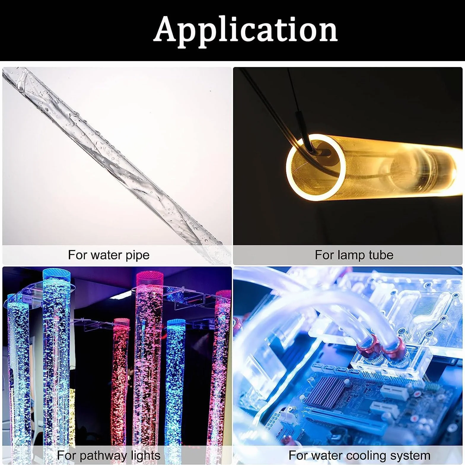 TOP-VIGOR Tubo acrílico rígido transparente 160 mm OD 154 mm ID 100 mm redondo para acuario refrigeración iluminación