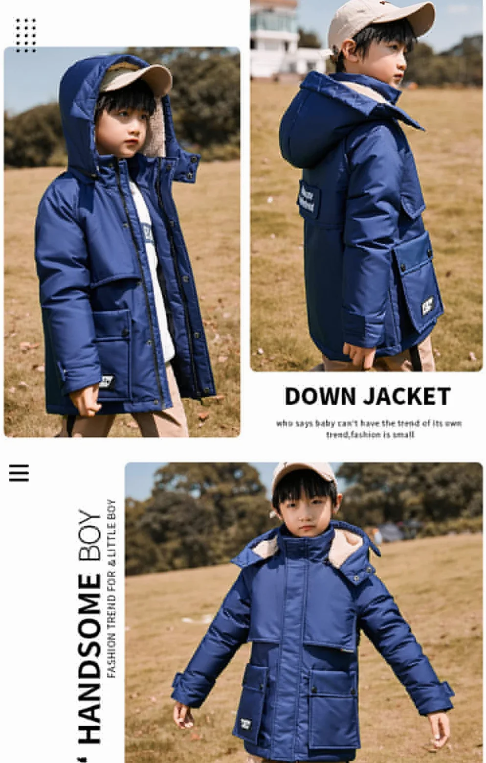 Abrigo de Invierno con Capucha Niño Caliente Chaqueta Plumas Niños Parka Abrigo