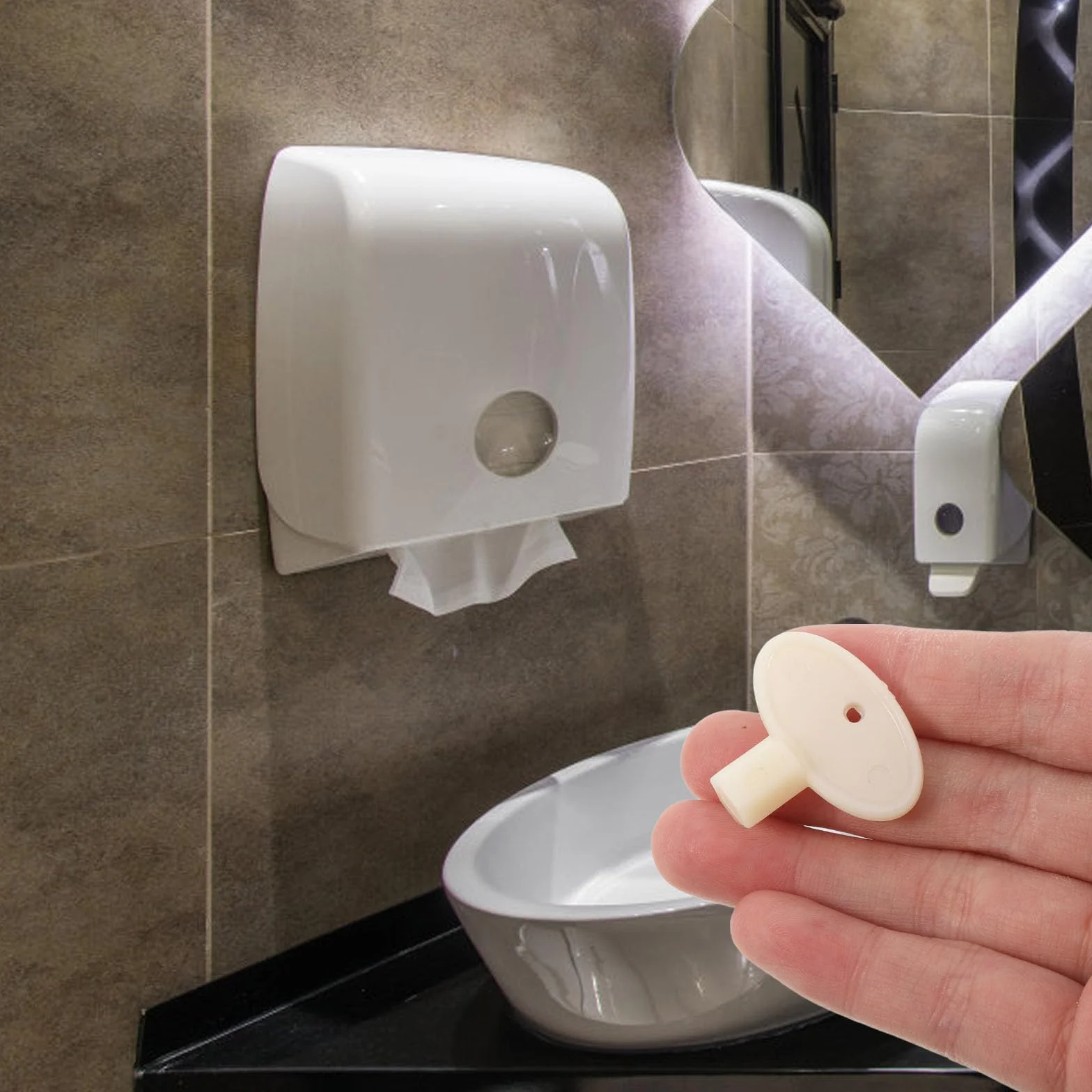 TOPBATHY Llave para Dispensadores de Papel Higiénico Comerciales Repuesto Portarrollos Cierre Seguro