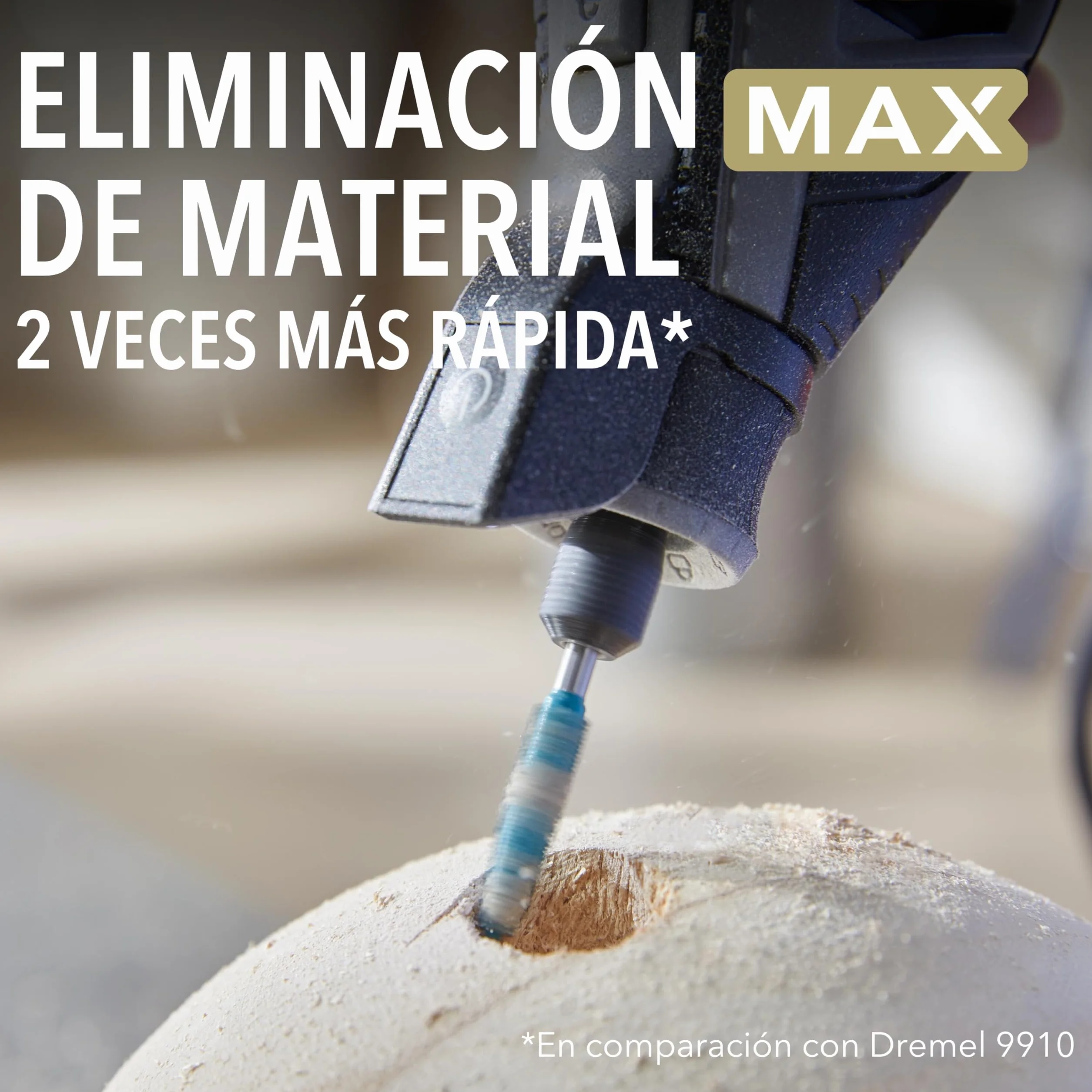 Dremel Max Power Carving Bit 9952, Acero Inoxidable, 6.35 mm, Cono para Tallar Madera Plástico Espuma Goma