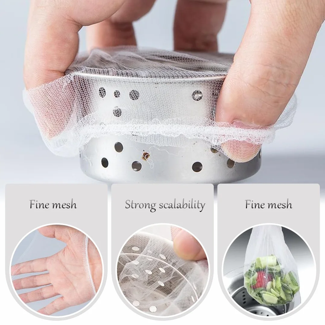 Bolsas filtrantes elásticas 9×9 cm para fregadero 200 unidades