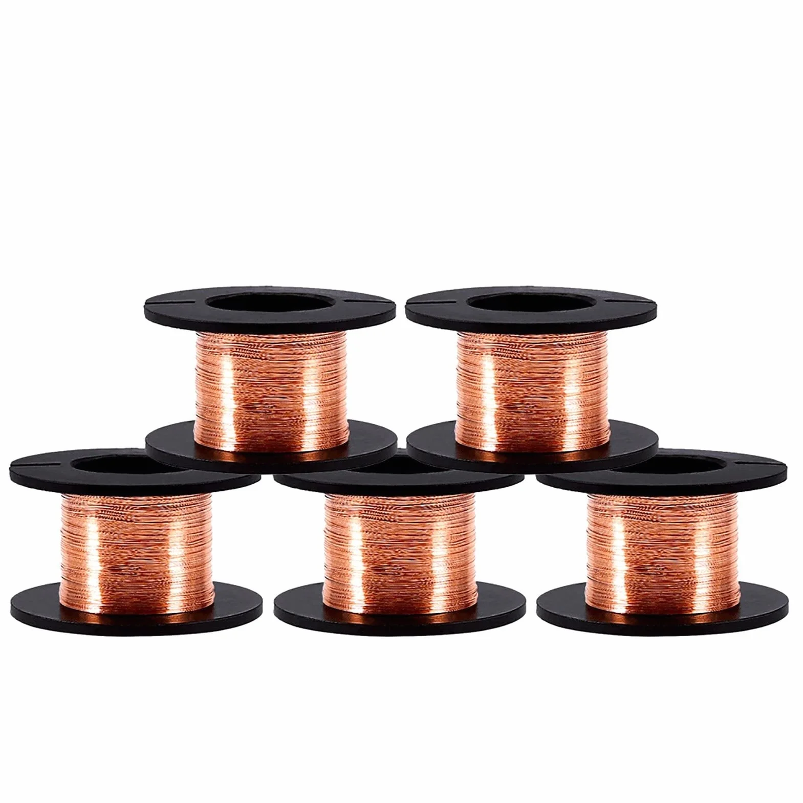 VOBOR Alambre de Cobre Desnudo Sólido 0.1mm Bobinado Esmaltado 5 Piezas