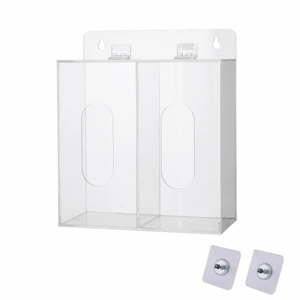 SagaSave Dispensador de máscaras faciales acrílicas desechables contenedor almacenamiento guantes