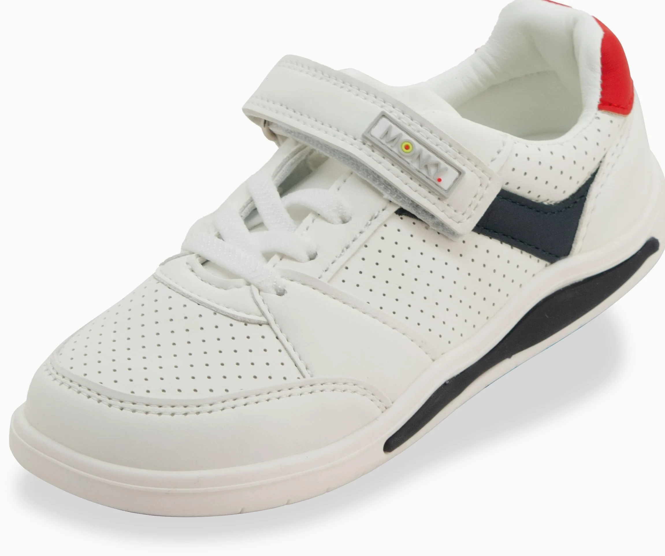 MONKY Zapatillas Barefoot Infantiles con Luces LED – Calzado Respetuoso Cero Drop, Puntera Ancha, Suela Flexible Antideslizante, Piel Sintética, Tallas 25-30