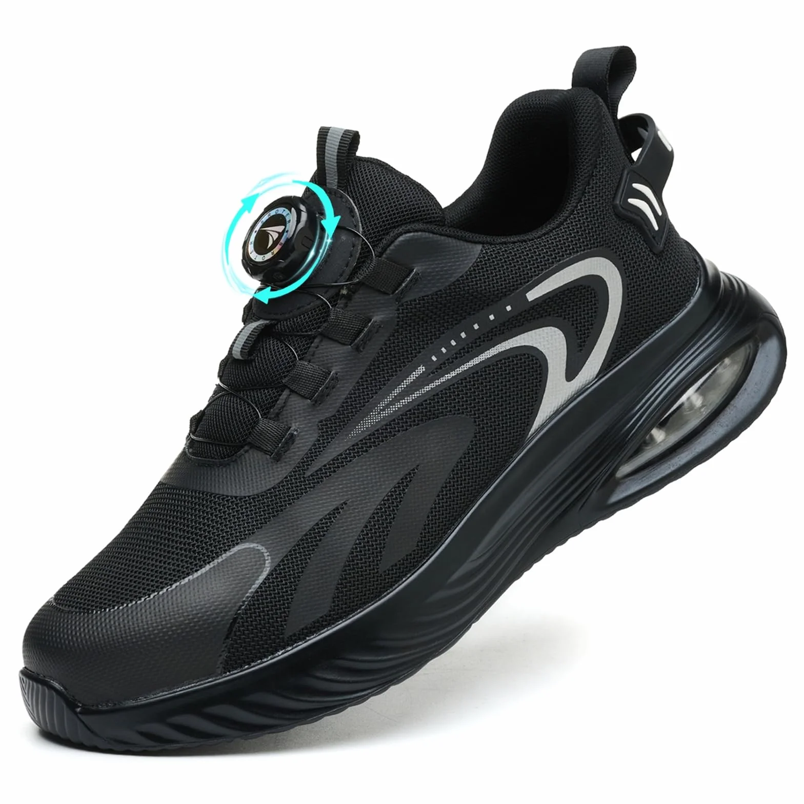 AEKYIWL Zapatos de Seguridad para Hombre Mujer Calzado de Seguridad Comodo Zapatillas de Trabajo con Punta de Acero Cordón con Hebilla giratoria