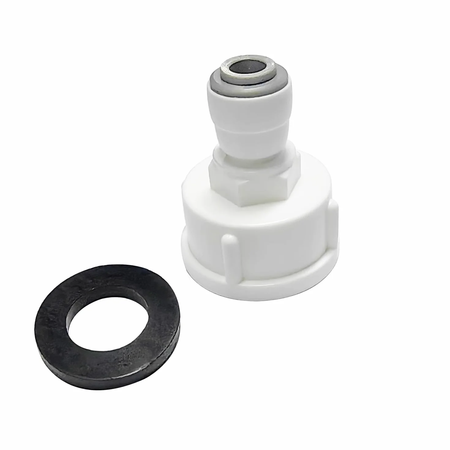 Qrity Adaptador Ósmosis Inversa 1/4" a 3/4" Rosca Hembra Doble Junta