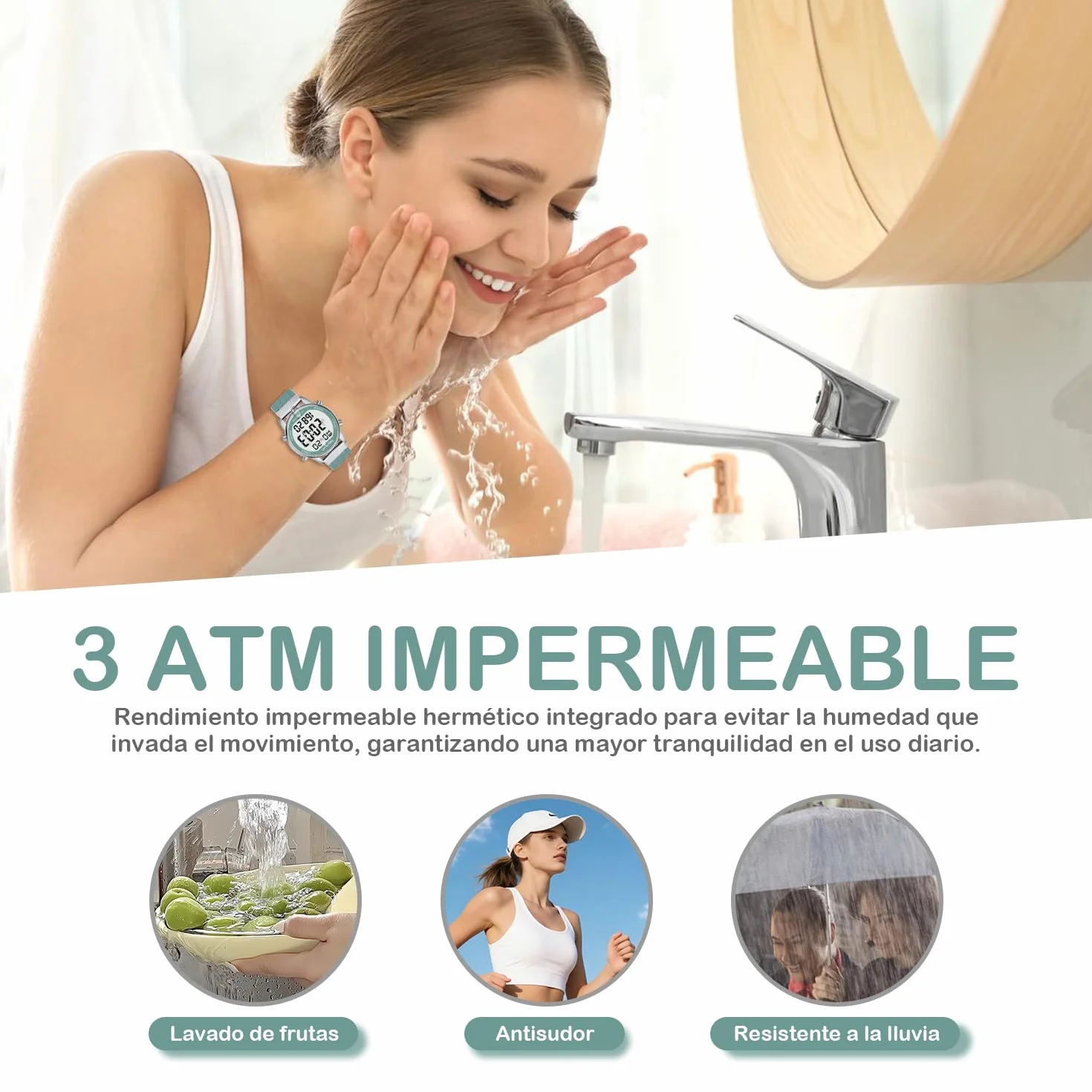 Hearkent Reloj podómetro para Mujer, grabación de calorías y Distancia, Alarma, Cuenta atrás, visualización de la Hora,sin Carga ni aplicación, 2401
