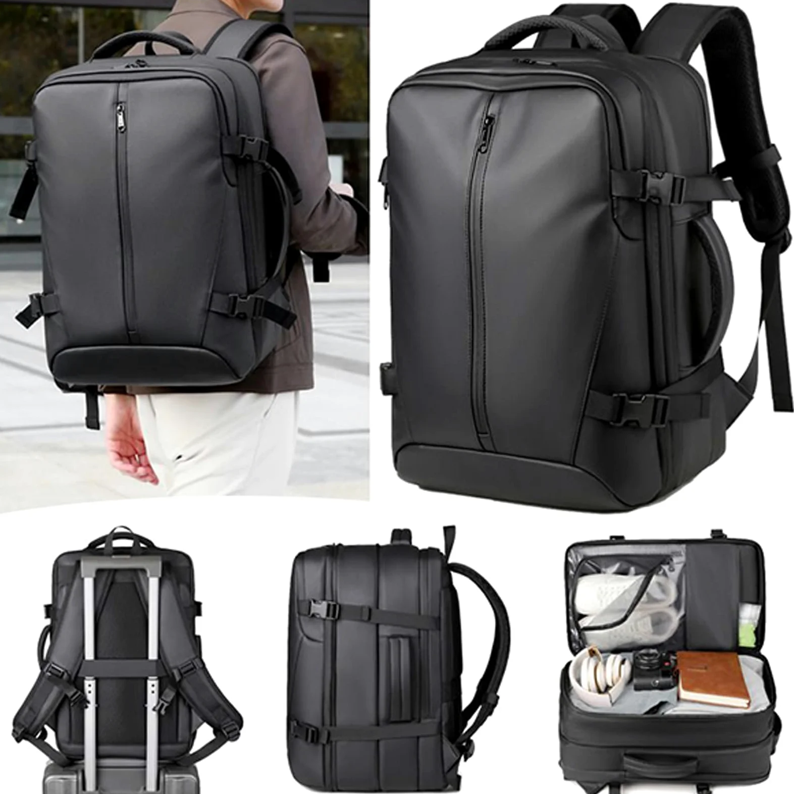 Mochila de viaje con compresión al vacío Mochila Escolar de Doble Tirante | Mochila de Compresión de Aire para Hombres Mujeres Bolsa Escolar Viaje Vacaciones Gimnasio Deporte