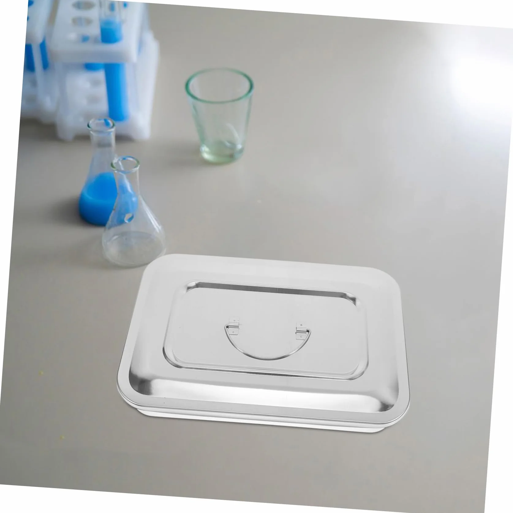 GALPADA Caja de Acero Inoxidable Rectangular 11.5 Pulgadas para Esterilización Médica