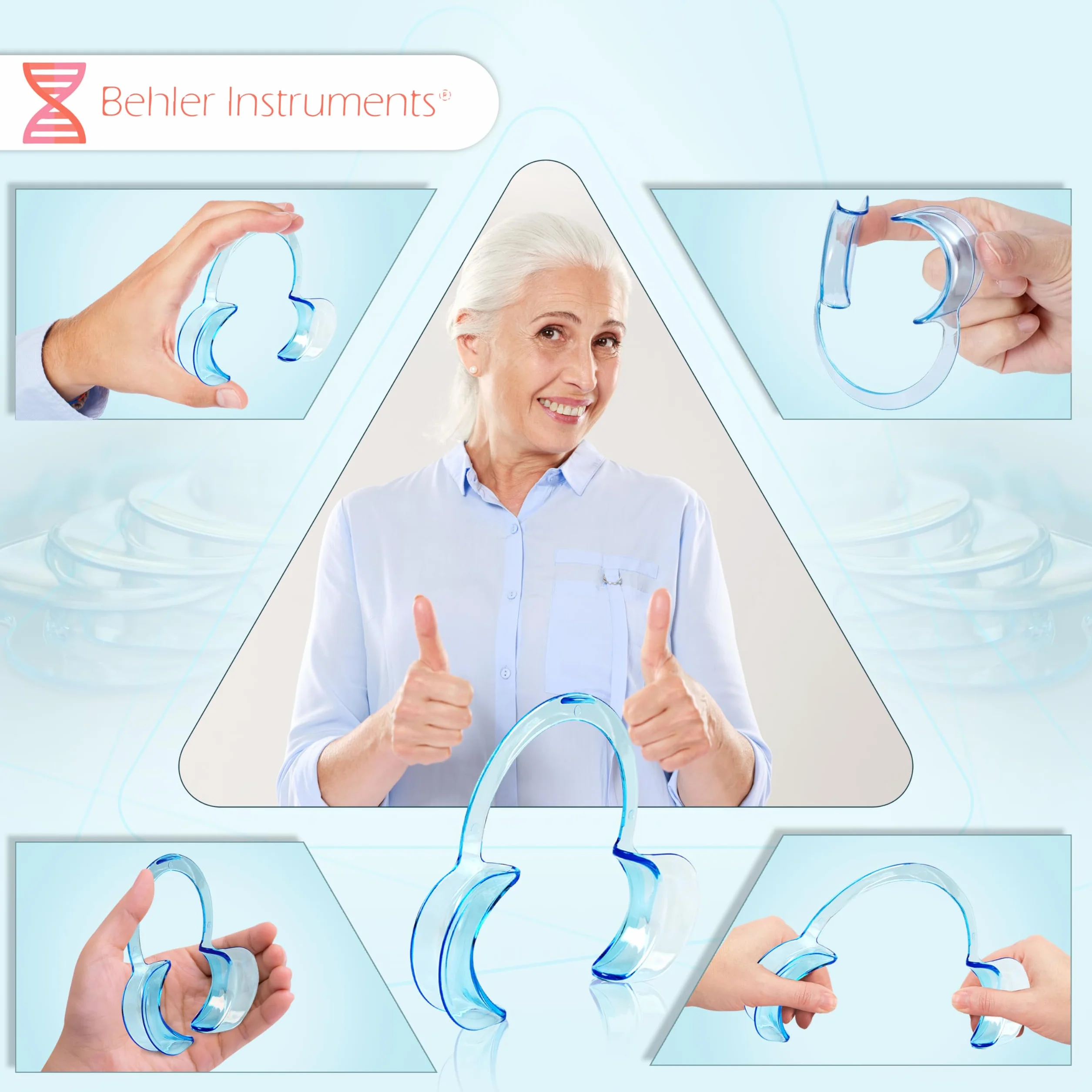 Retractor dental en forma de C para adultos pack de 6 abre bocas separadores de mejillas y labios material de grado médico reutilizables esterilizables