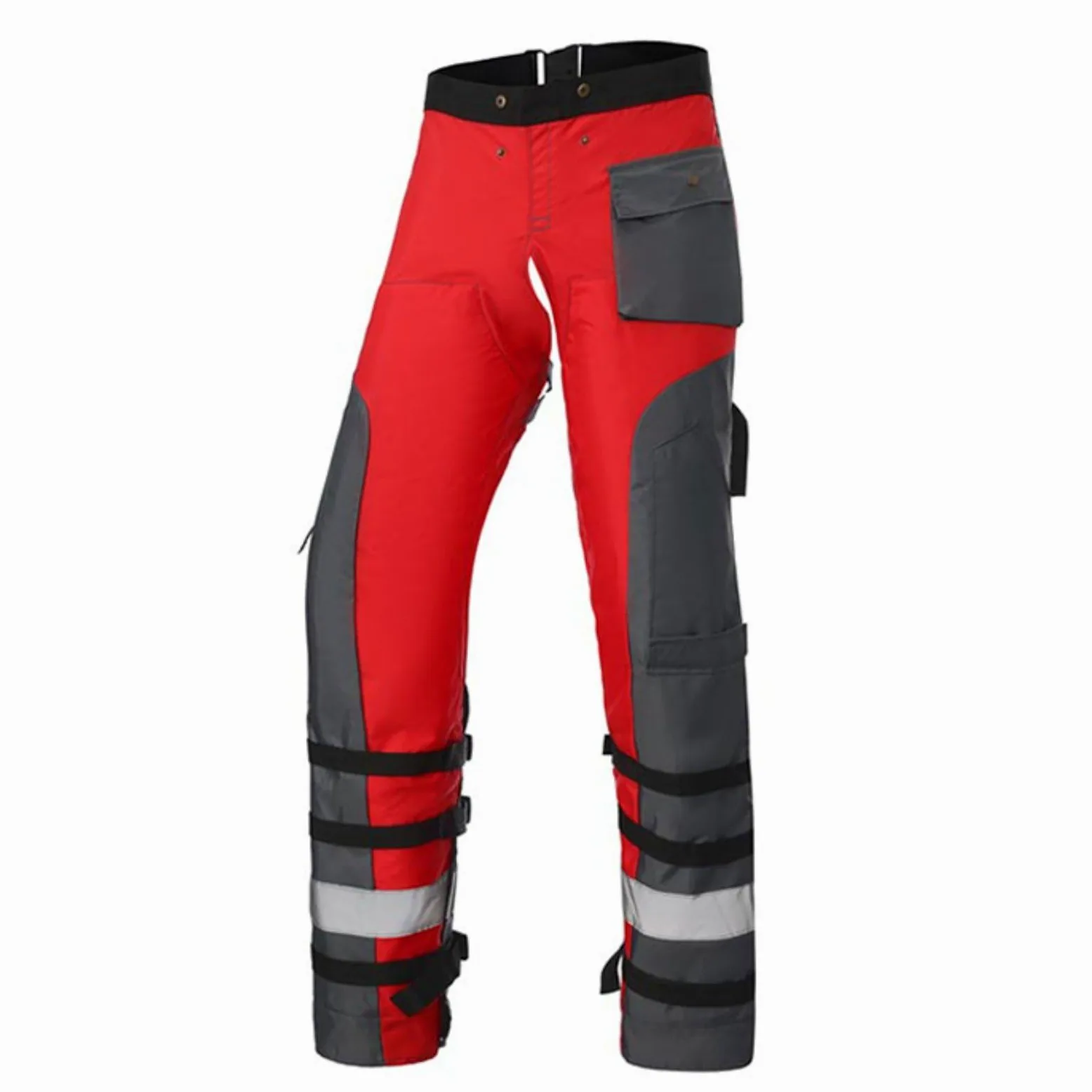 Almencla Pantalones Anticorte Motosierra Pantalón Protector para Tronchado Delantal con Correas de Cintura y Pierna y Detalle Reflectante Adecuados para Tala y