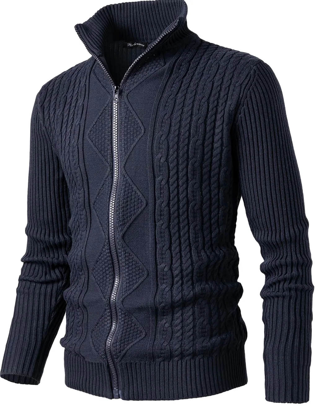 Chaqueta Punto Hombre Color SóLido Cremallera Punto Cable Slim Fit JerséIs Suéter Cardigan Outwear Rebecas Tops