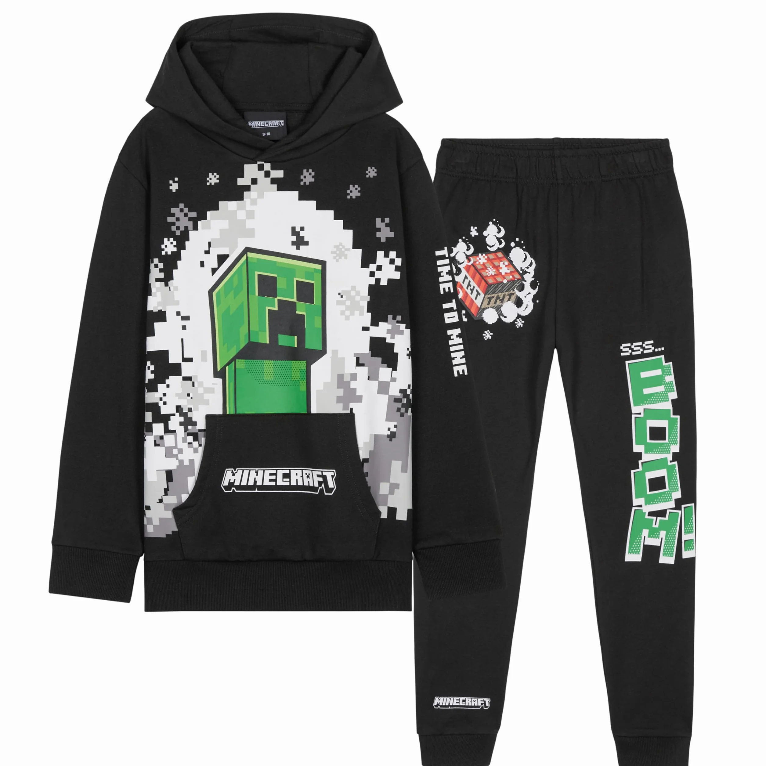 Minecraft Conjunto Chándal Niño - Sudadera con Capucha y Pantalones Niños
