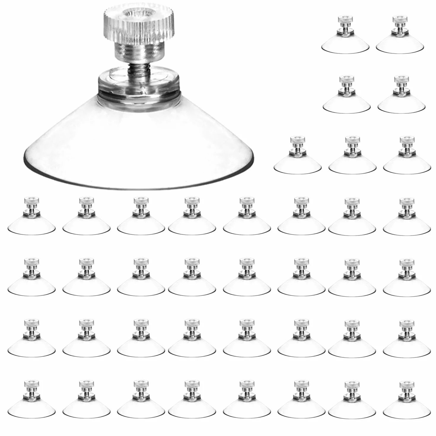 QWORK ventosas para cristal Ø 40mm con tuerca moleteada, 40 piezas