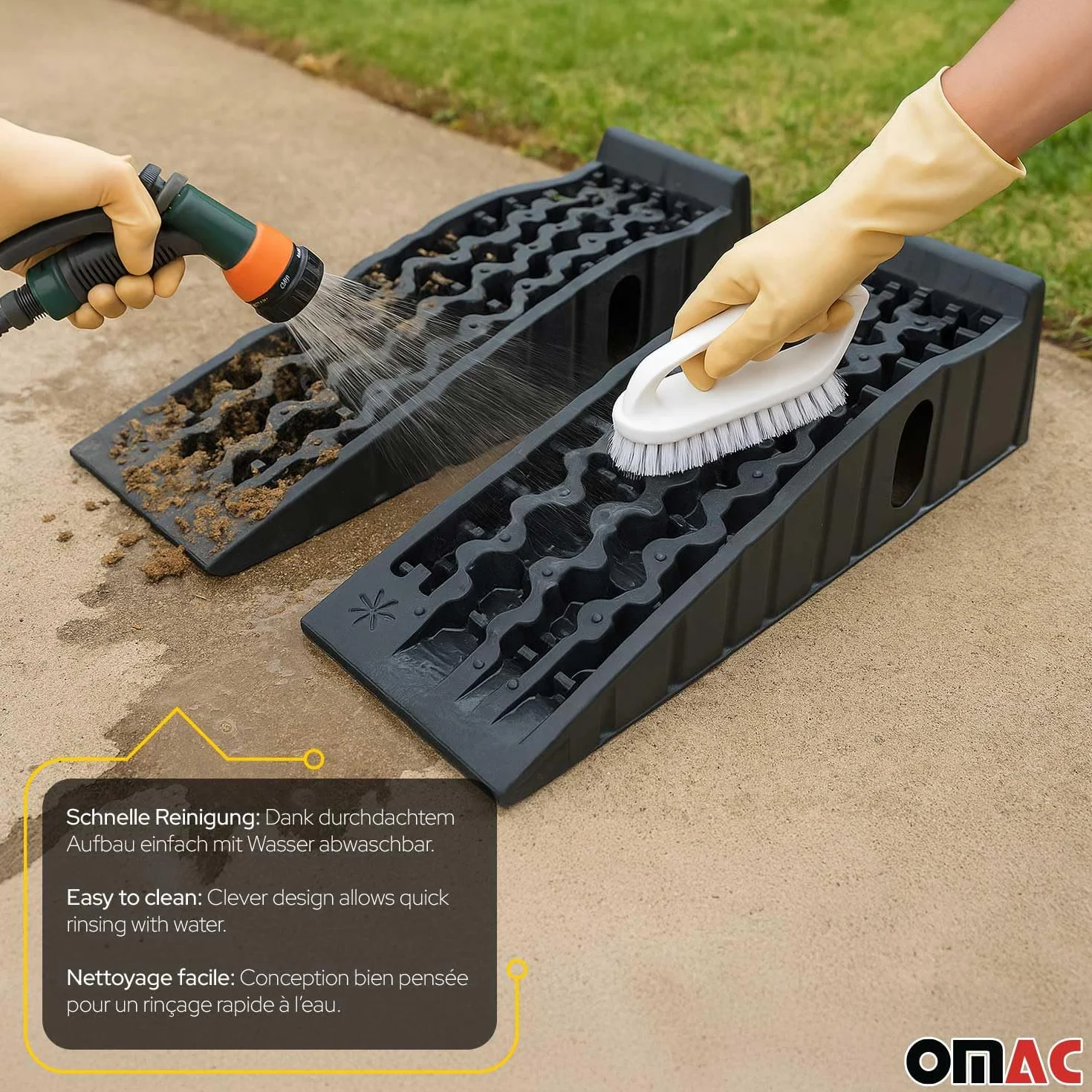 OMAC Rampa de nivelación y elevación de ruedas 11000lbs x 2 piezas