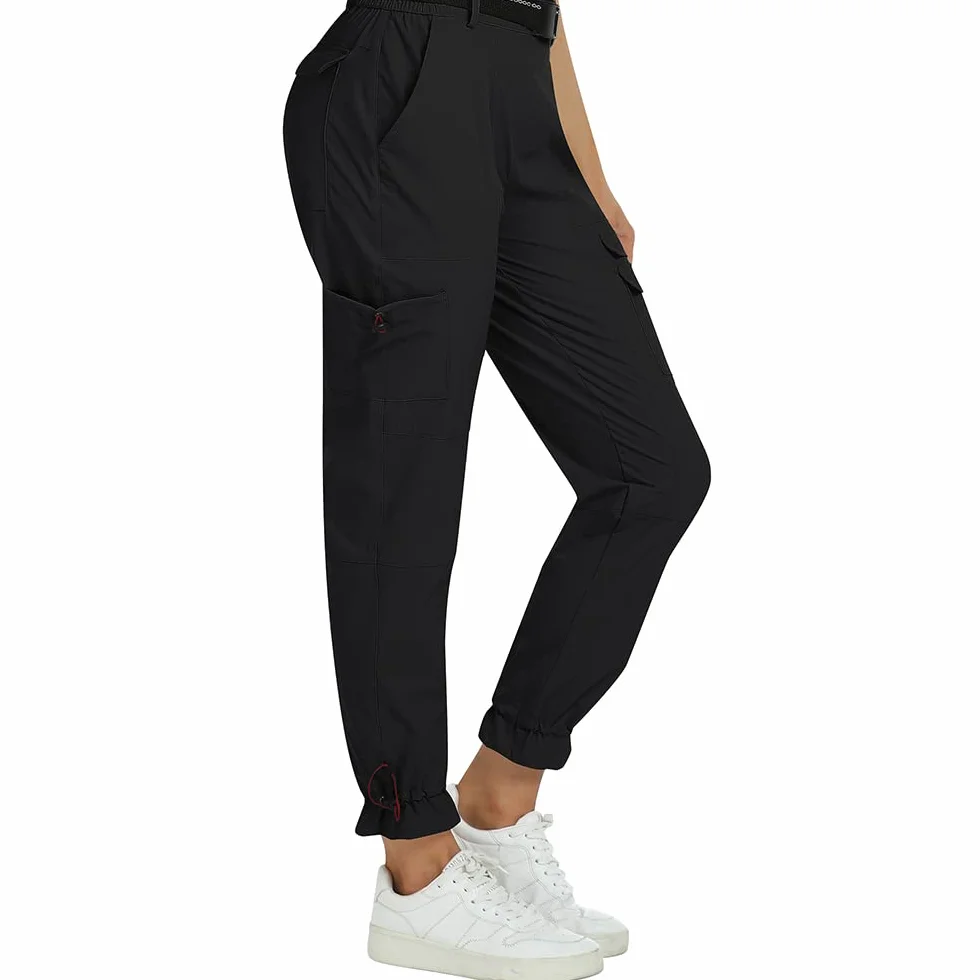 MoFiz Pantalones Trekking Mujer Ligeros Elasticos Cargo Pantalones de Trabajo Impermeable con Bolsillos Pants