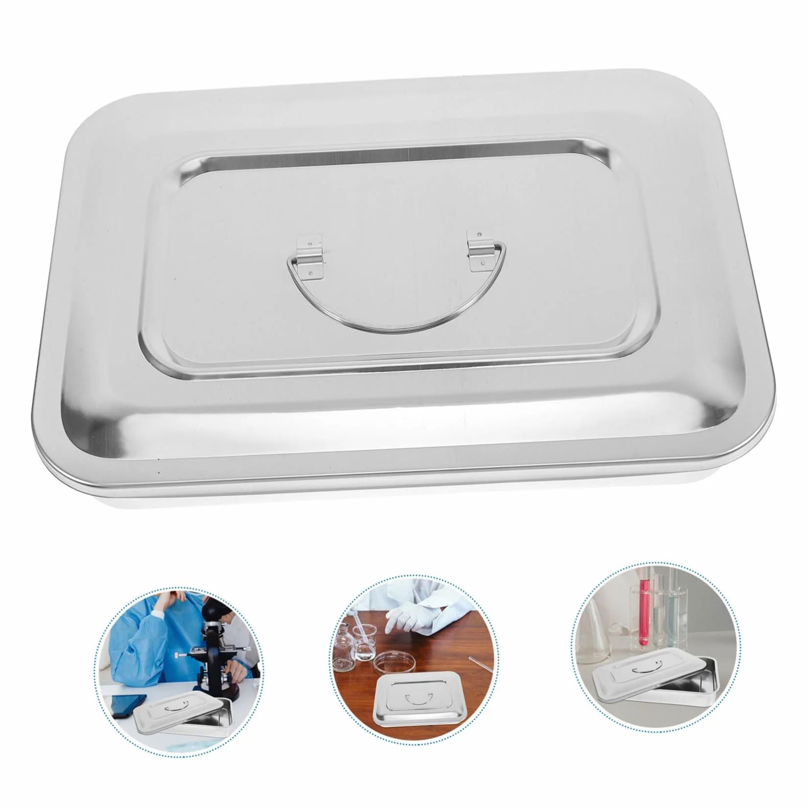 GALPADA Caja de Acero Inoxidable Rectangular 11.5 Pulgadas para Esterilización Médica