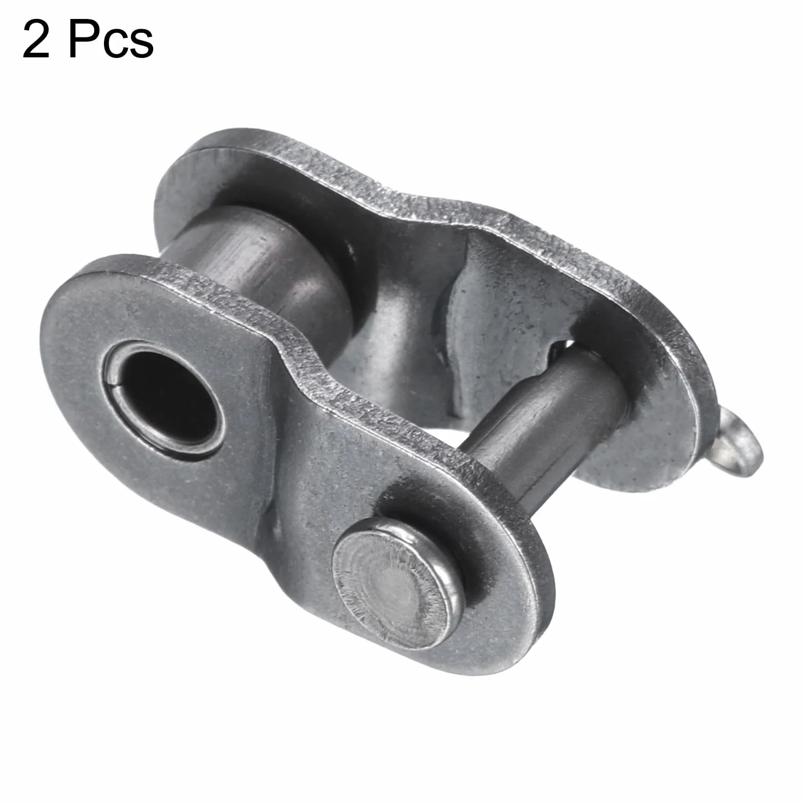 sourcing map 2 rodillos de medio eslabón de cadena #420, paso 1,27 cm, acero al carbono, conector de extremo