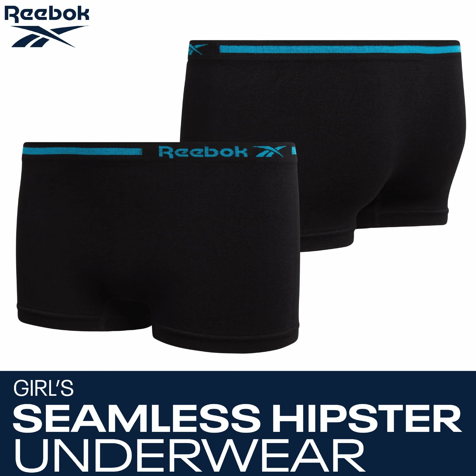 Reebok Ropa interior para niñas, paquete de 8 bragas transpirables suaves sin costuras para niñas (tallas: 6-16)