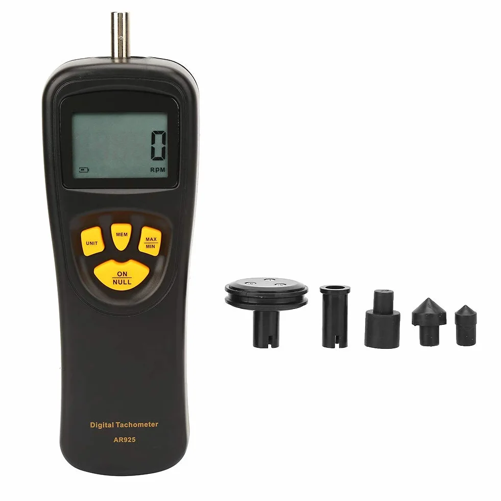 SMART SENSOR Tacómetro digital de contacto 0.5~19999 RPM con pantalla LCD retroiluminada