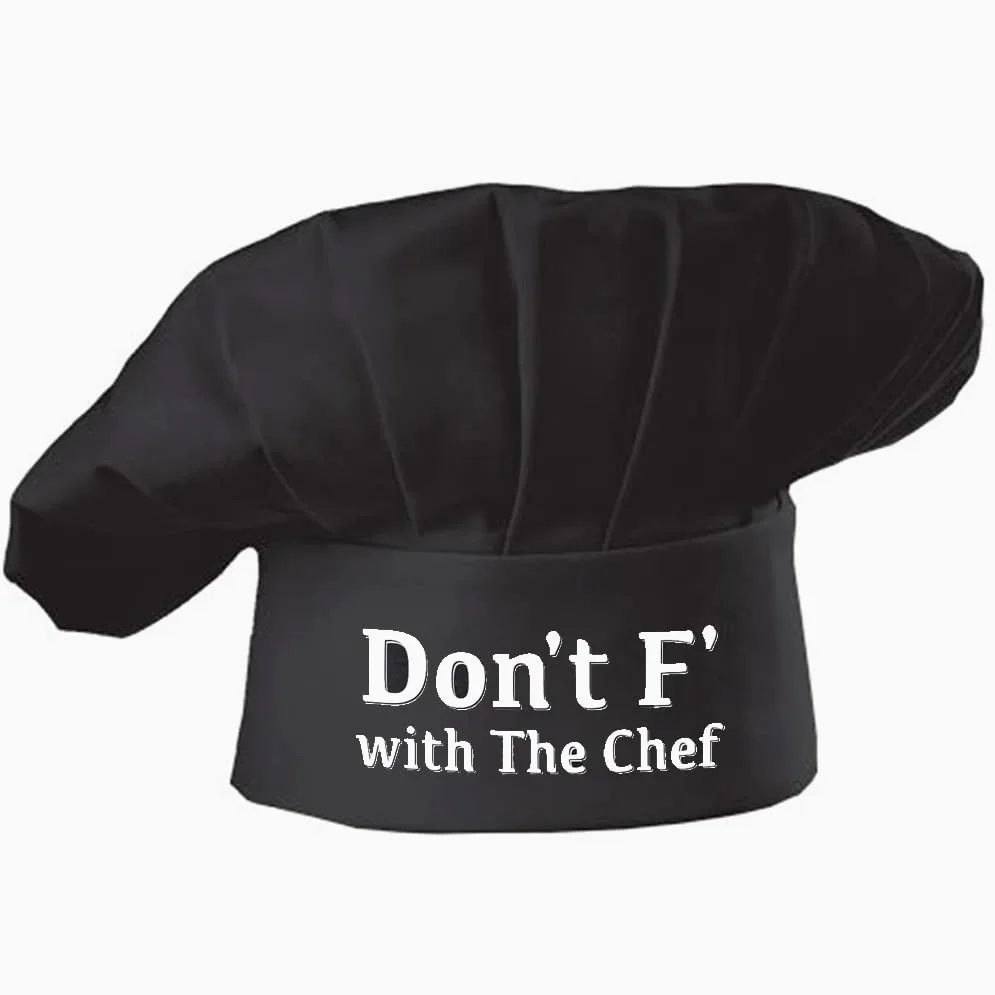 Hyzrz Funny Chef Hat-Don't F with The Chef-- Gorra ajustable para disfraz de cocinero y panadero para hombres y mujeres