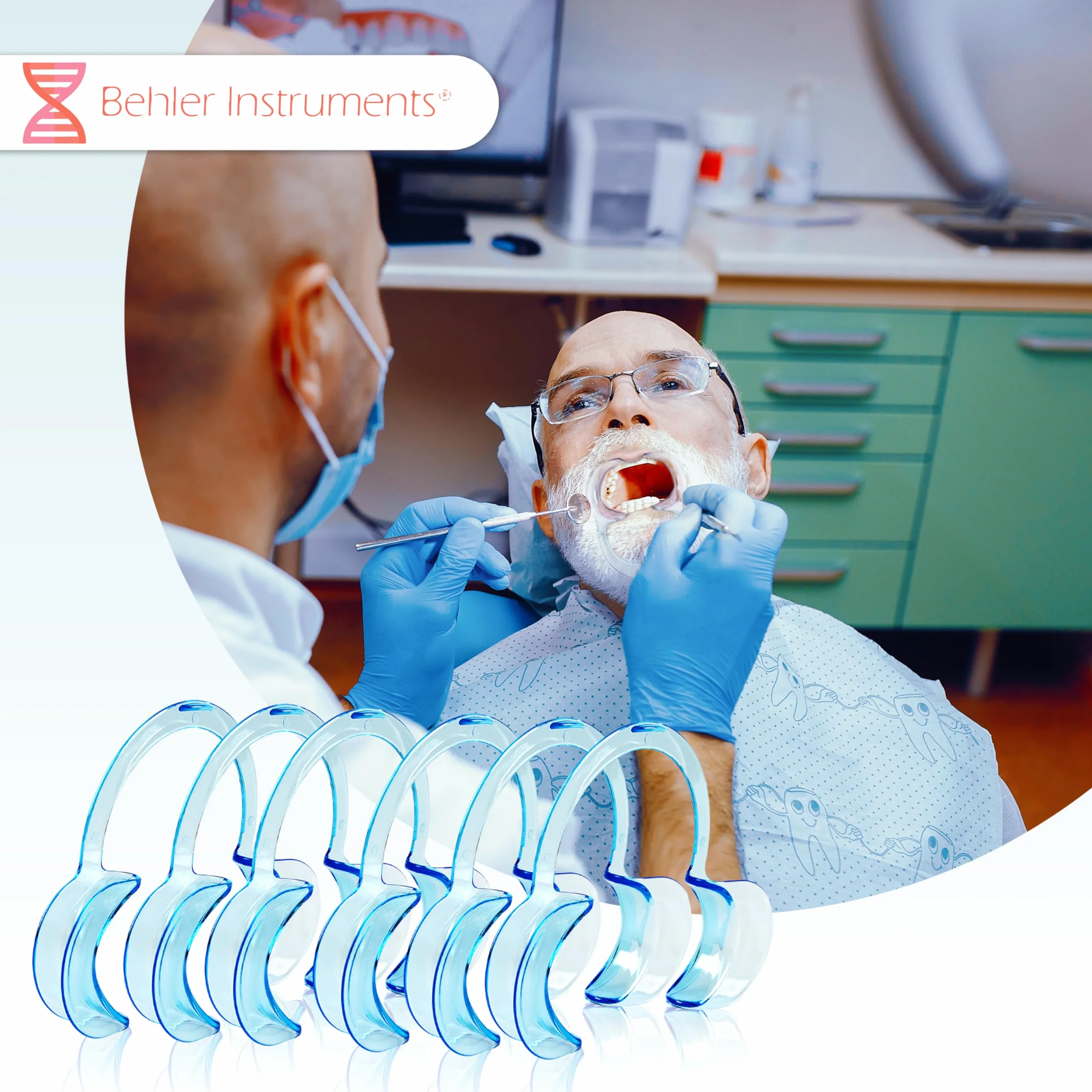 Retractor dental en forma de C para adultos pack de 6 abre bocas separadores de mejillas y labios material de grado médico reutilizables esterilizables