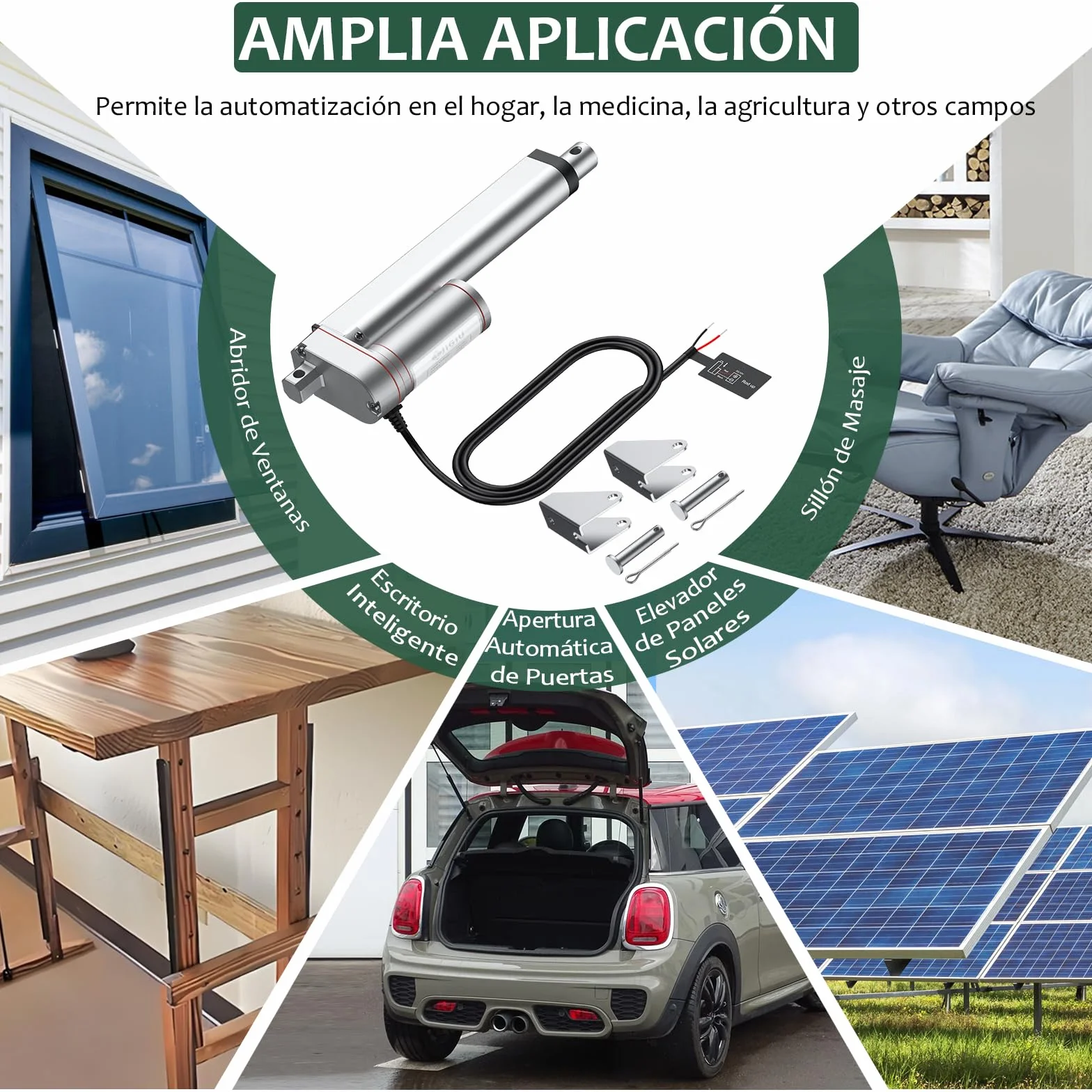 JiGiU Actuador Lineal 750N 150mm DC 12V 10mm/s IP65 Heavy Duty para Coche RV Puerta Eléctrica