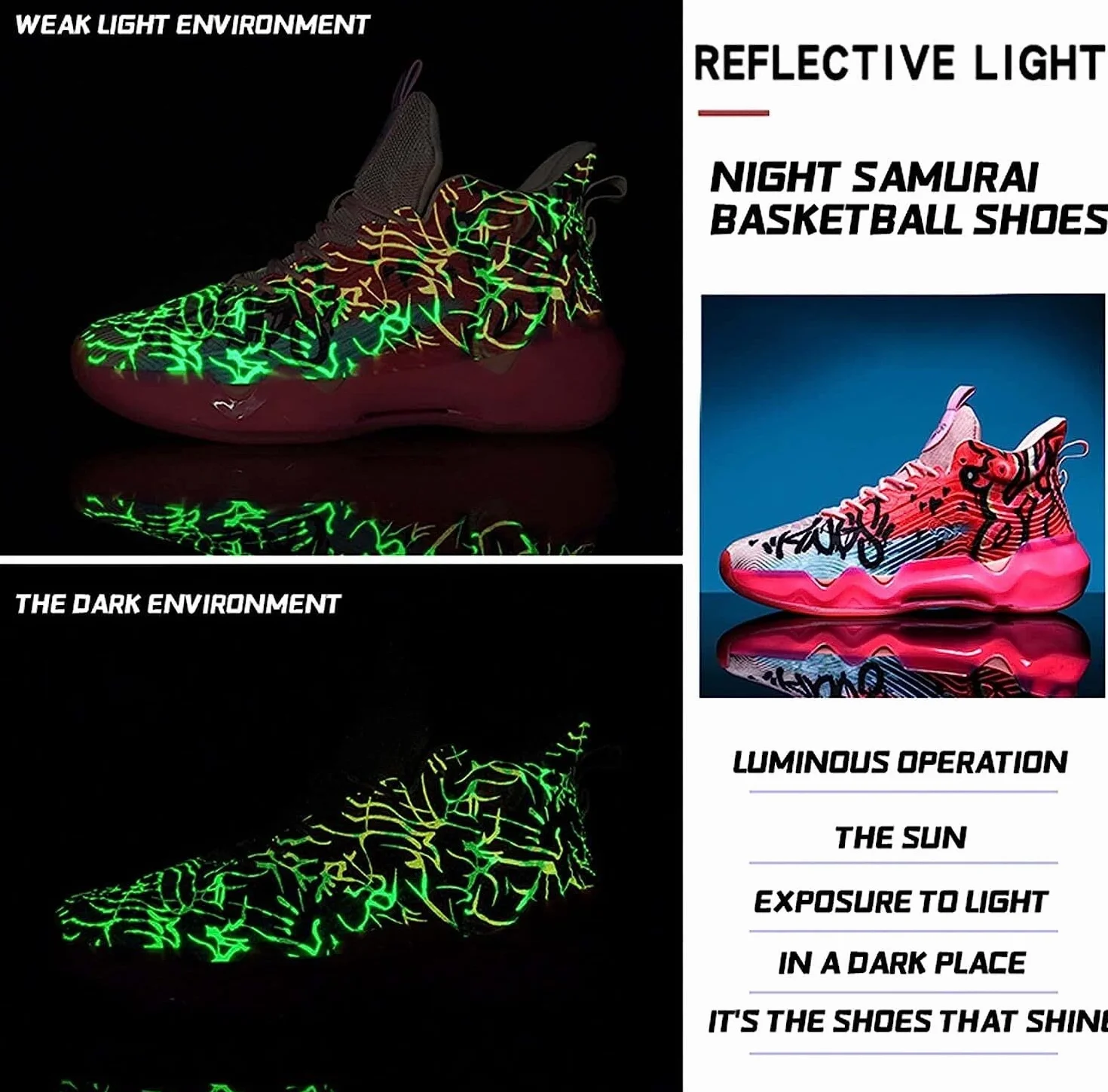 Bolognifi Zapatos de Baloncesto Fluorescentes Ligeros para Hombres Mujeres Rosa