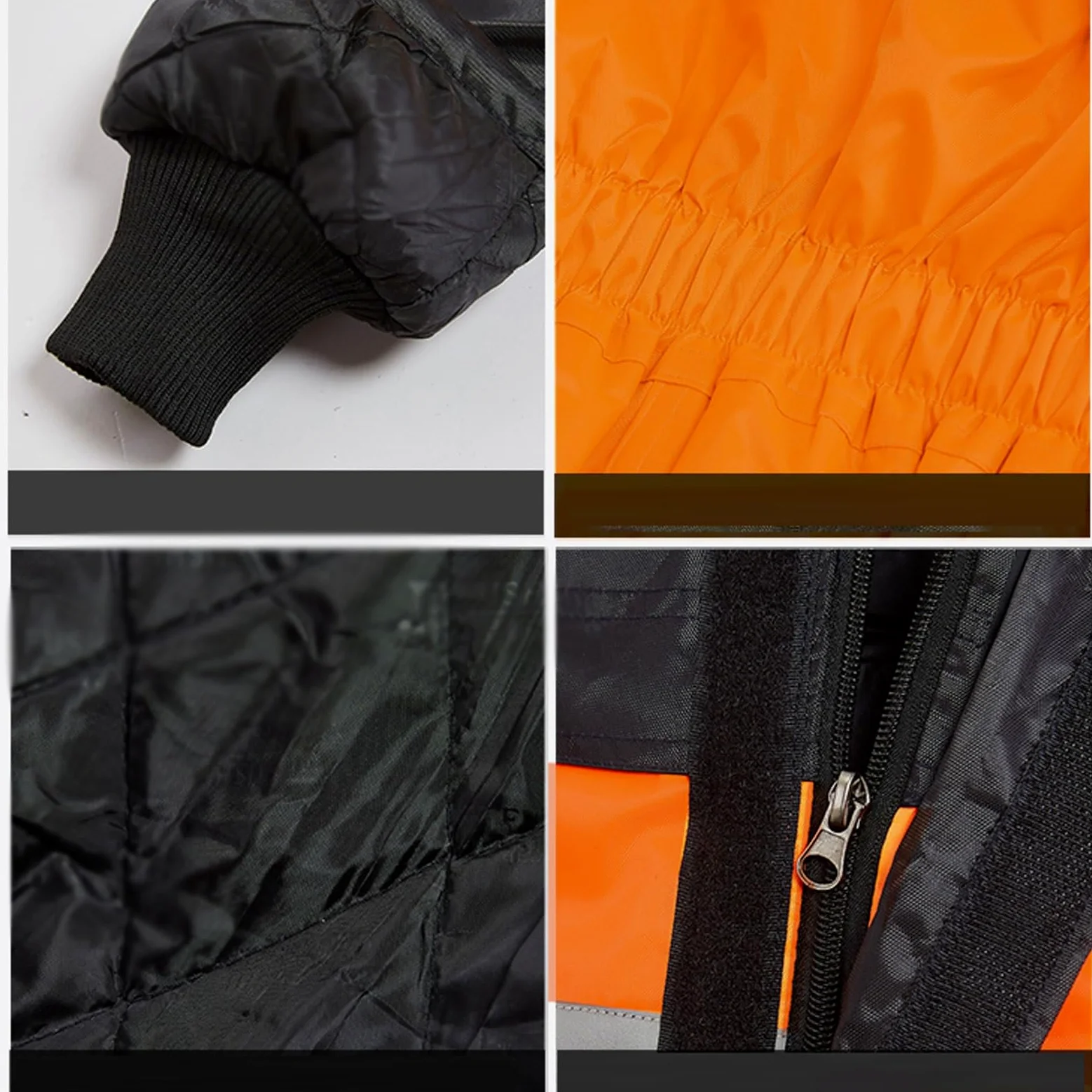 Chaqueta reflectante de algodón grueso for invierno, ropa trabajo con capucha alta visibilidad for clima frío, abrigo seguridad cálido