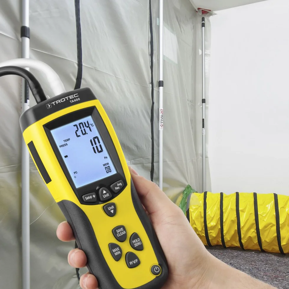 TROTEC Anemómetro TA400 Profesional Velocidad Flujo Presión Temperatura Aire