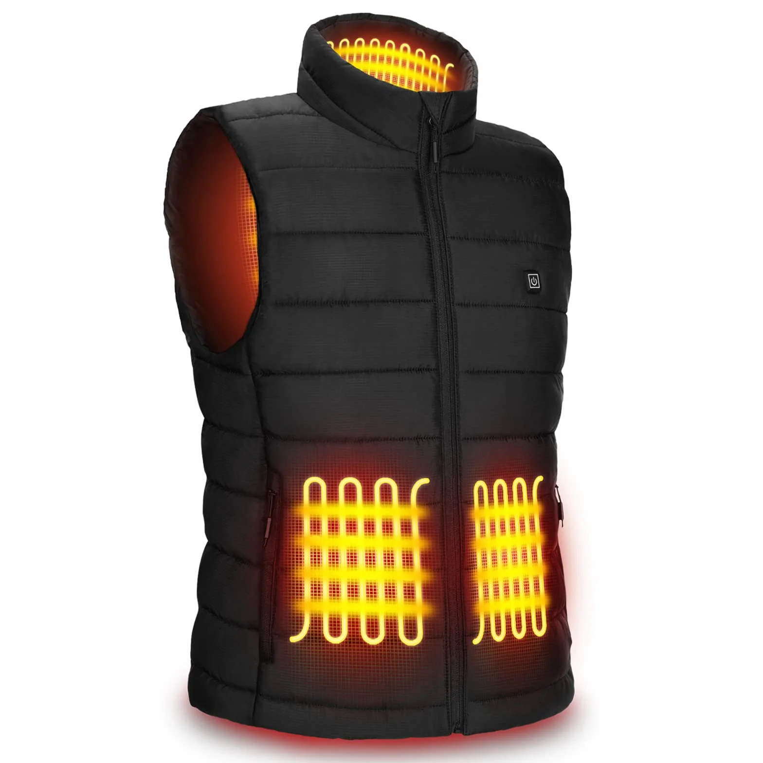 AGUG Chaleco Calentador, Chaleco Calefactable Eléctrico 3 Niveles de Temperatura Chaleco Térmico para Mujer/Hombre Chaqueta Calefactable Ideal para Moto Senderismo Caza Esquí Camping (Batería No)