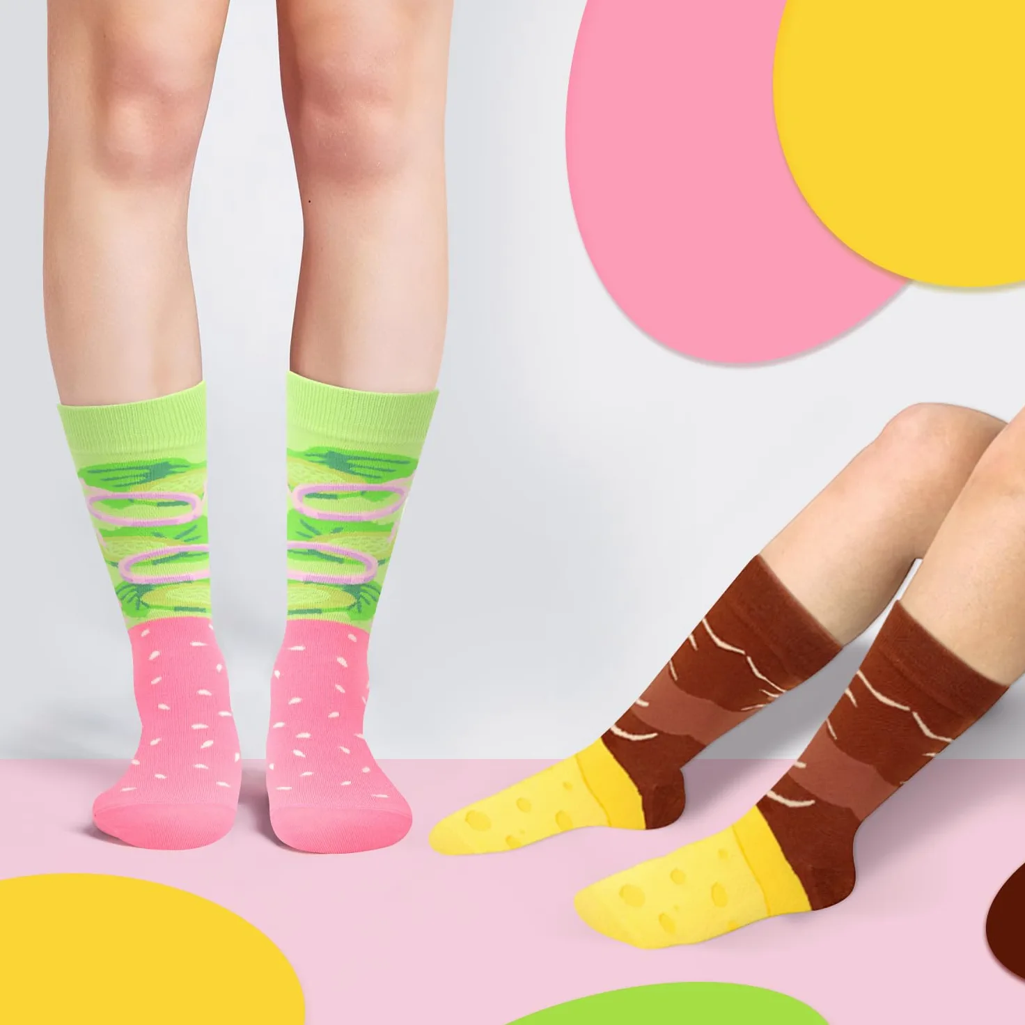 Divertida caja de calcetines de hamburguesa con forma de dona, calcetines locos para mujeres, adolescentes, niñas, cumpleaños, Navidad, regalos de broma