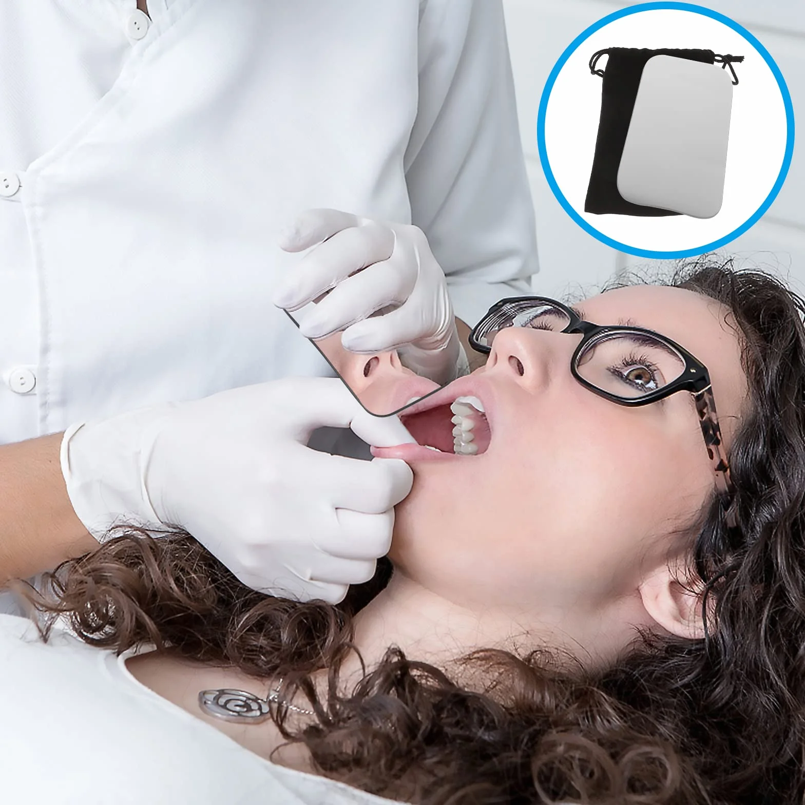 Healifty Reflector Dental De Doble Cara Para Fotografía Intraoral 4.64x2.55x0.19in