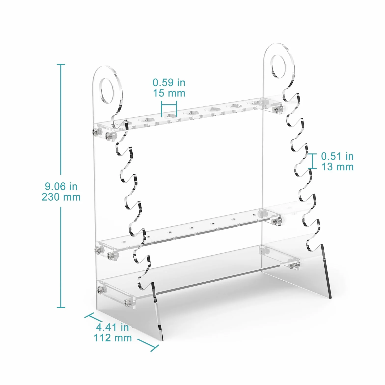 Stonylab Rack de Pipetas Laboratorio, Soporte Desmontable Plexiglás para Pipetas con Agujero de 1,5 cm