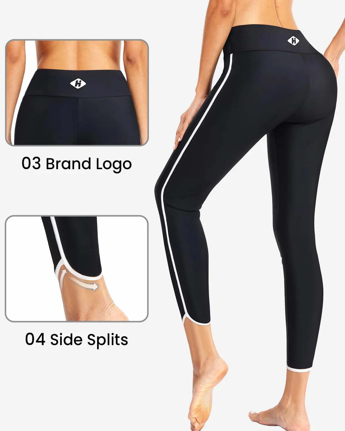 Pantalones de natación de cintura alta para mujer Holipick, leggings UPF 50+