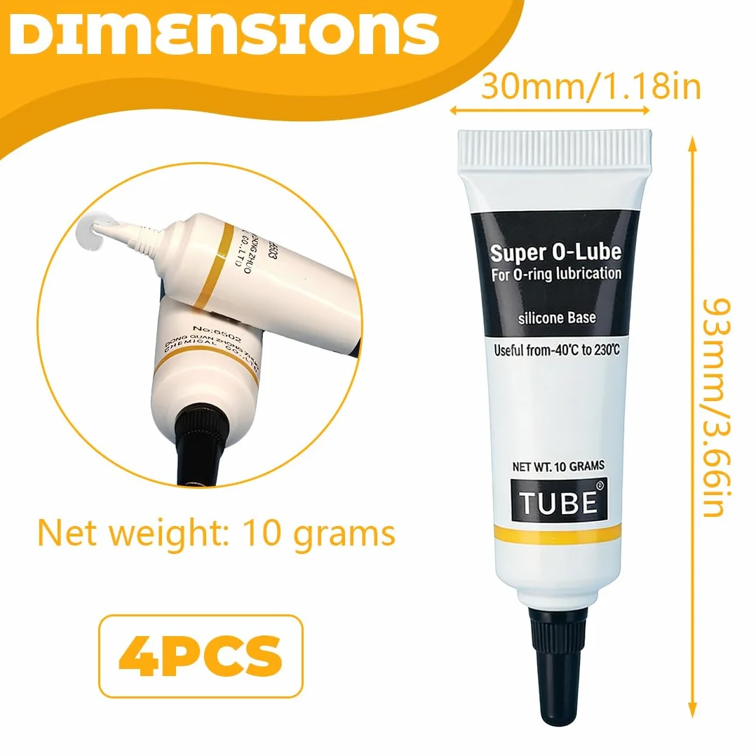 Grasa de Silicona para Cafeteras Automáticas, Juntas Tóricas, Grifos - Pack de 4