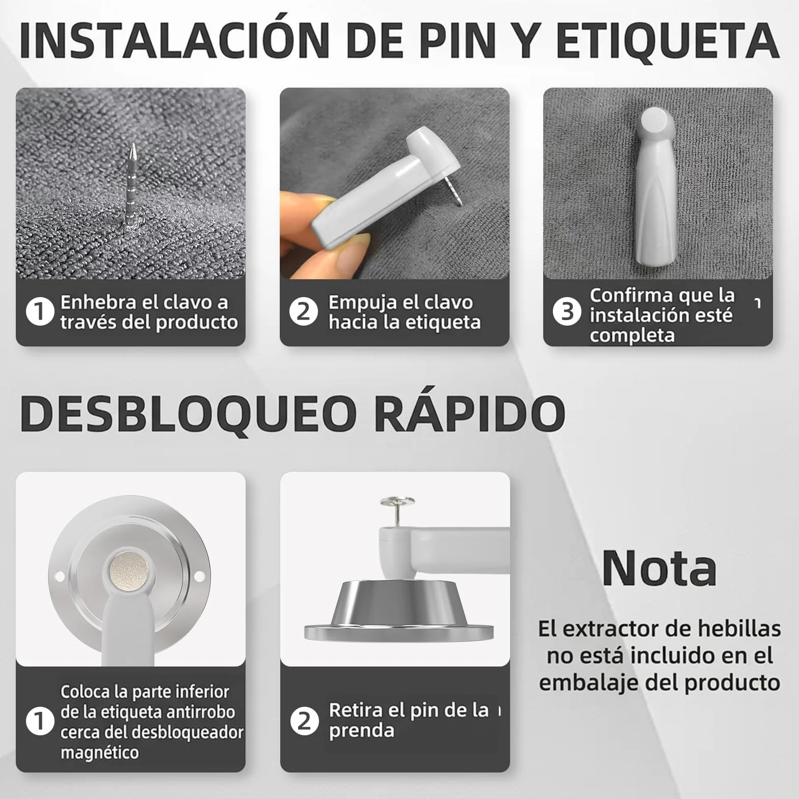Etiquetas duras de seguridad AM-58khz mini 100 pines para ropa zapatos bolsas