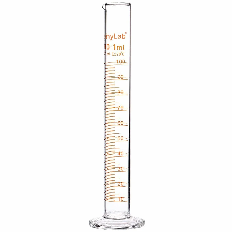 Vidrio Cilindro Graduado 100 ml Borosilicato Pared Pesada Medición