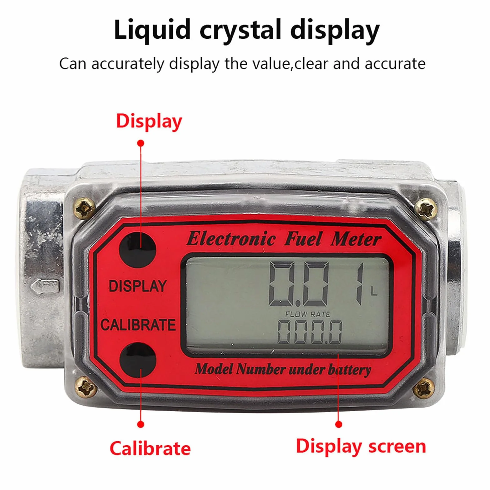 Medidor De Flujo Digital De Turbina Diesel 10-200L 1 Npt Llw-25