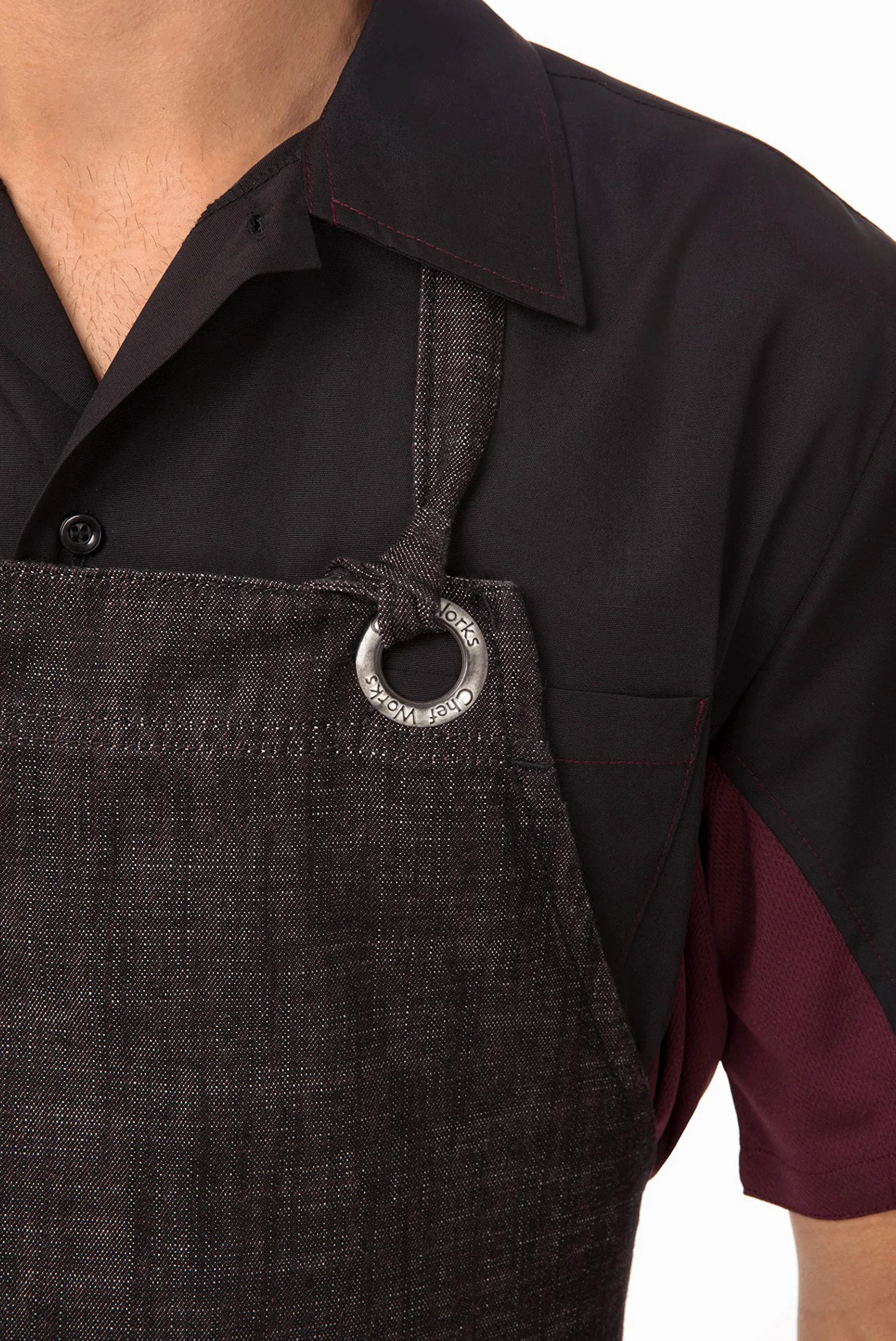 Chef obras Crosshatch babero Delantal, ABXX052-BBG-0