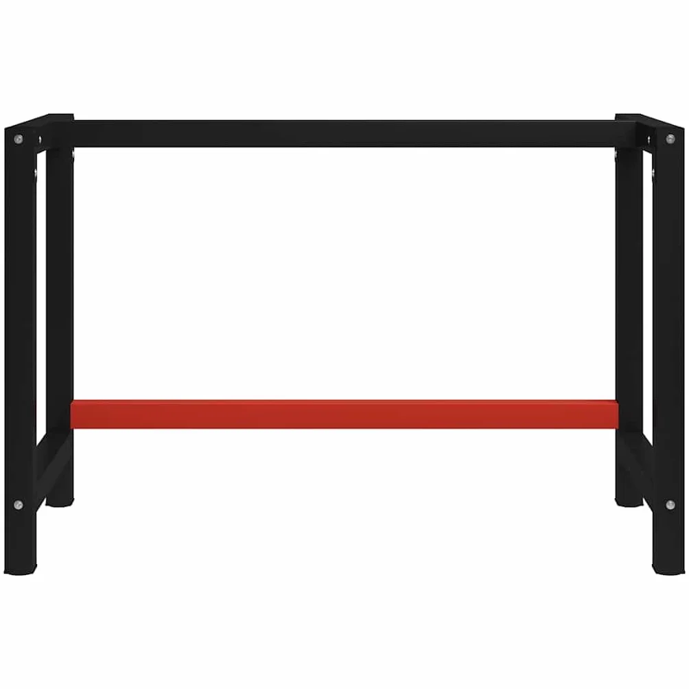 vidaXL Banco de Trabajo 120x57x79 cm Metal con Recubrimiento en Polvo Negro Rojo Industrial