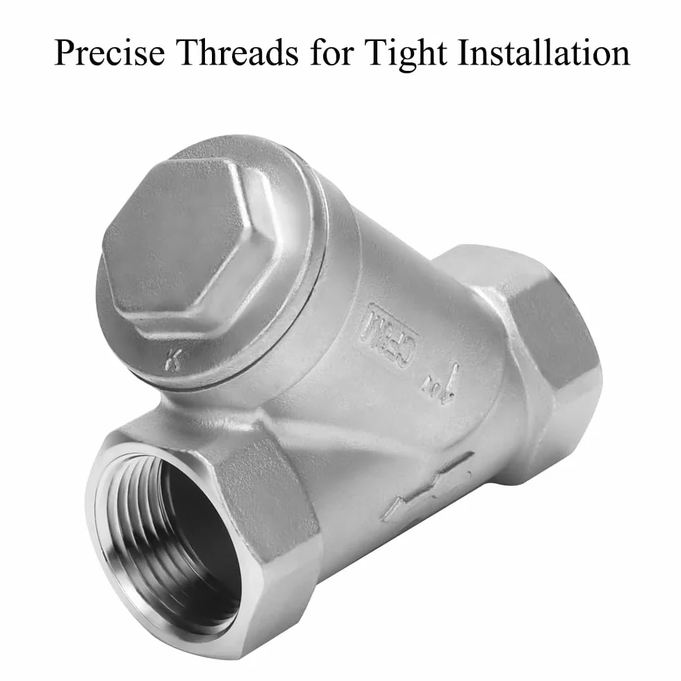 Filtro de bomba tipo Y 1" DN25 rosca 304 acero inoxidable para agua aceite gas