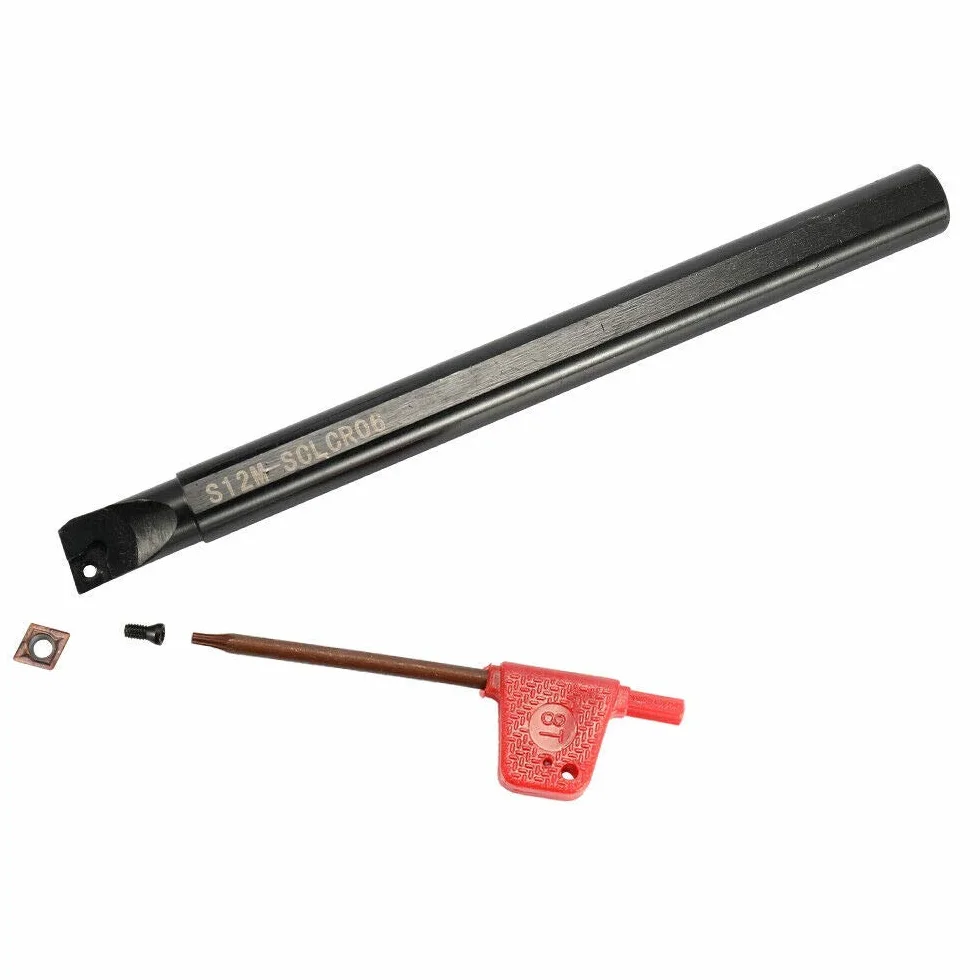 Soporte de torno CNC Barra aburrida S07K-SCLCR06 S10K-SCLCR06 S12M-SCLCR06 + CCMT0602 Insertos + Llave Inglesa Herramientas DZ09