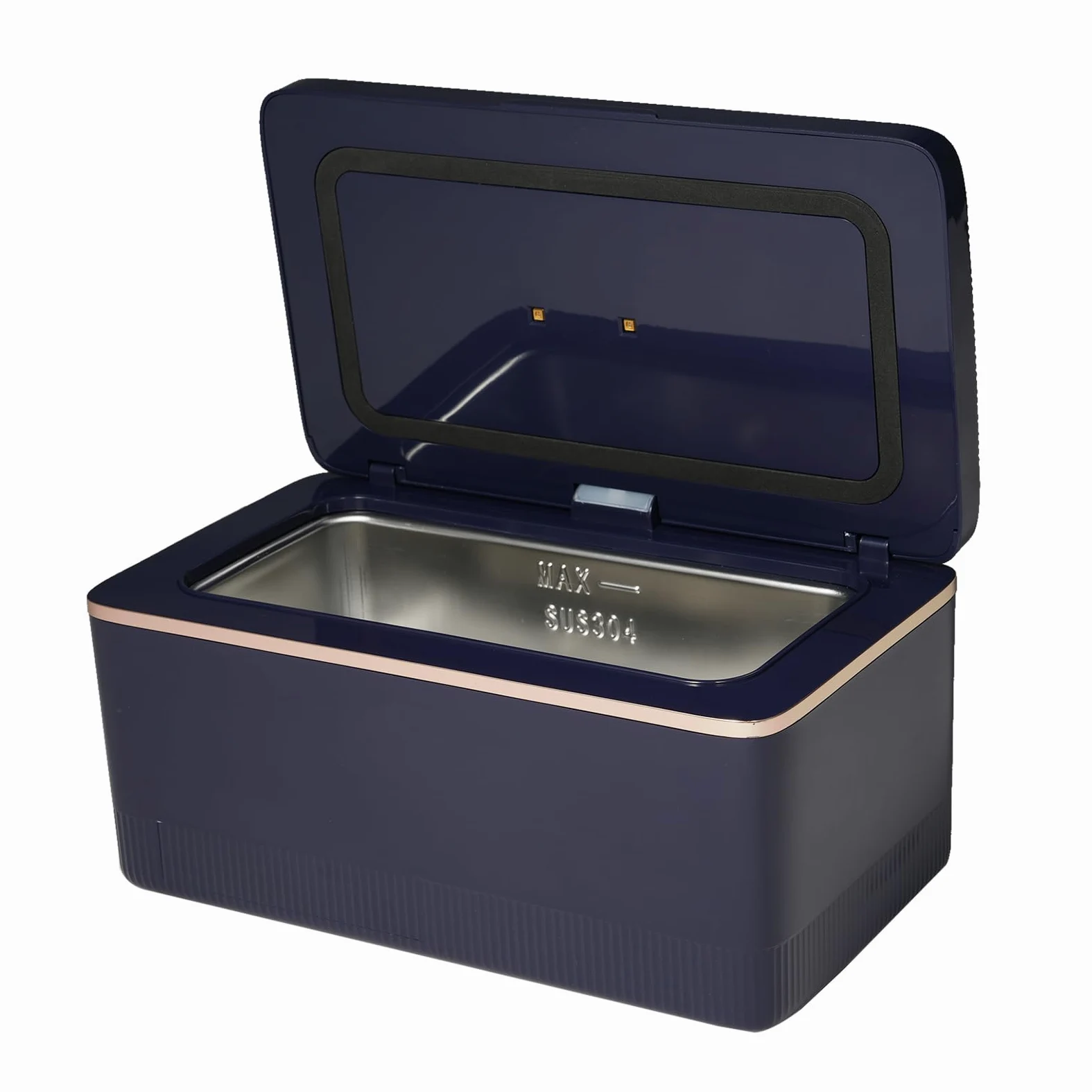 BLAIS Limpiador ultrasónico de joyas Limpiador ultrasónico doméstico UV de 600 ml Máquina limpiadora por ultrasonido portátil de 43 KHz con 2 modos para limpiar joyas, anteojos, relojes, anillos, mone