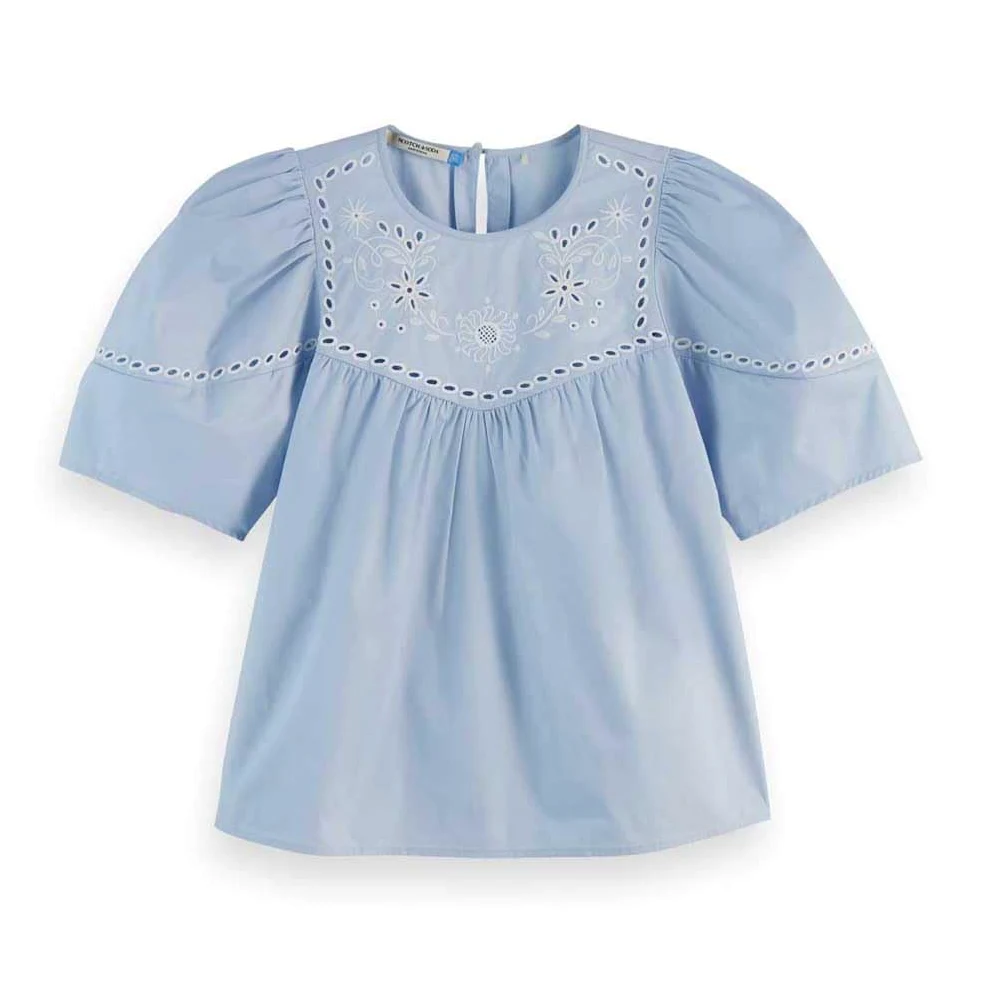 Scotch & Soda Cotton Twill Embroidered Top Top Mujer (Pack de 1)